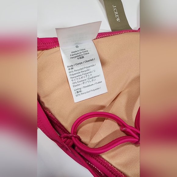 J.Crew 2-Piece French Bikini Set Top Sz S Bottom XS Pink NWT Adjustable - Picture 4 of 8